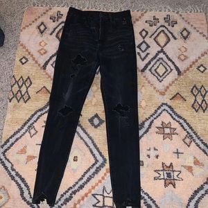Black distressed jeans